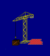 pixelated construction crane